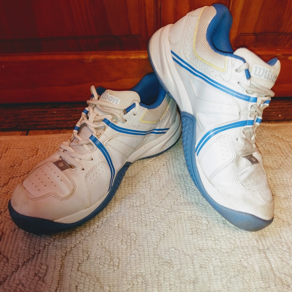- Wilson WRS319470 Rush Pro HC Tennis Court Sneakers shoes white blue casu…
